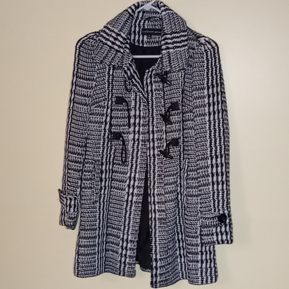 Ambiance Jackets & Blazers - Black and white plaid coat